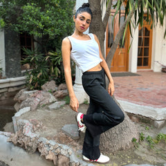 White Waffle knit Tank Top