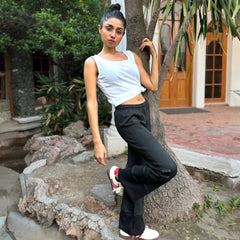 White Waffle knit Tank Top