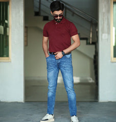 Maroon cotton polo