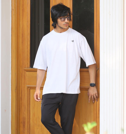 White Oversized Basic Cotton Tee