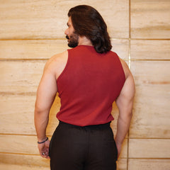 Maroon Cotton Rib Tank 1/1