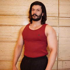 Maroon Cotton Rib Tank 1/1