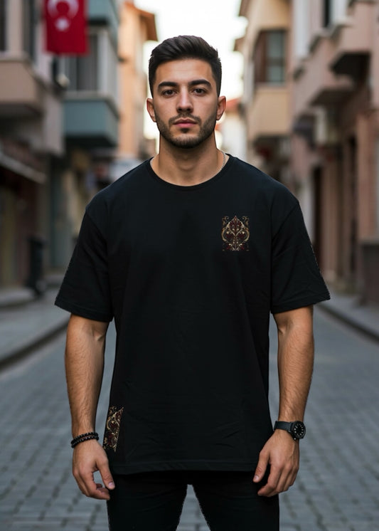 Noir Crest Box-Fit Tee