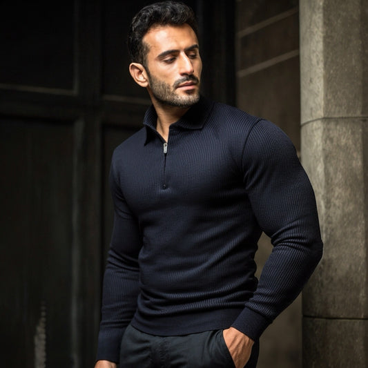 Black Thermal Knit zipper