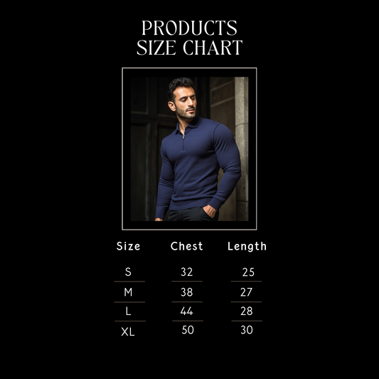 Navy Blue Thermal Knit Zipper