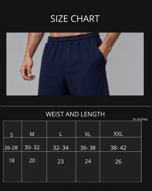 Navy Blue Knitted Cotton Shorts