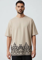 Beige Void Oversized Tee