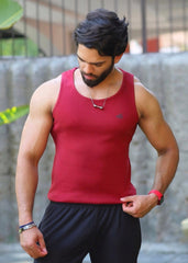 Maroon Cotton Rib Tank Top