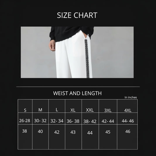 White Tribal Stripe Loose Fit Trouser