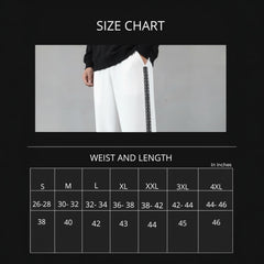 White Tribal Stripe Loose Fit Trouser