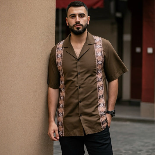 Brown Safari Stripe Shirt