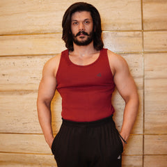Maroon Cotton Rib Tank 1/1