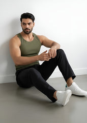 Olive Cotton Rib Tank