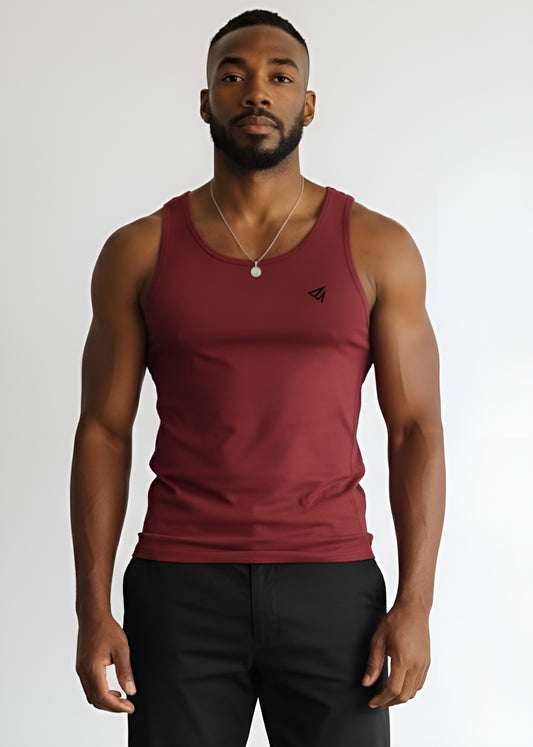 Maroon Cotton Rib Tank