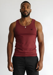 Maroon Cotton Rib Tank