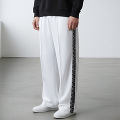 White Tribal Stripe Loose Fit Trouser