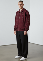 Maroon Stardust Varsity Jacket