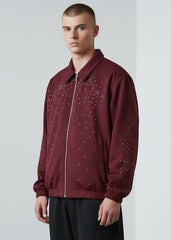 Maroon Stardust Varsity Jacket