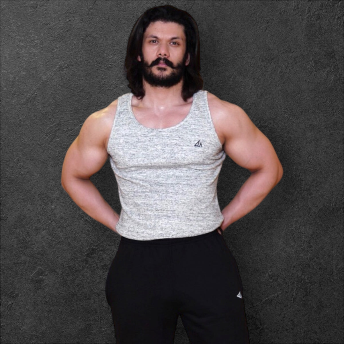 Grey Cotton Rib Tank 1/1