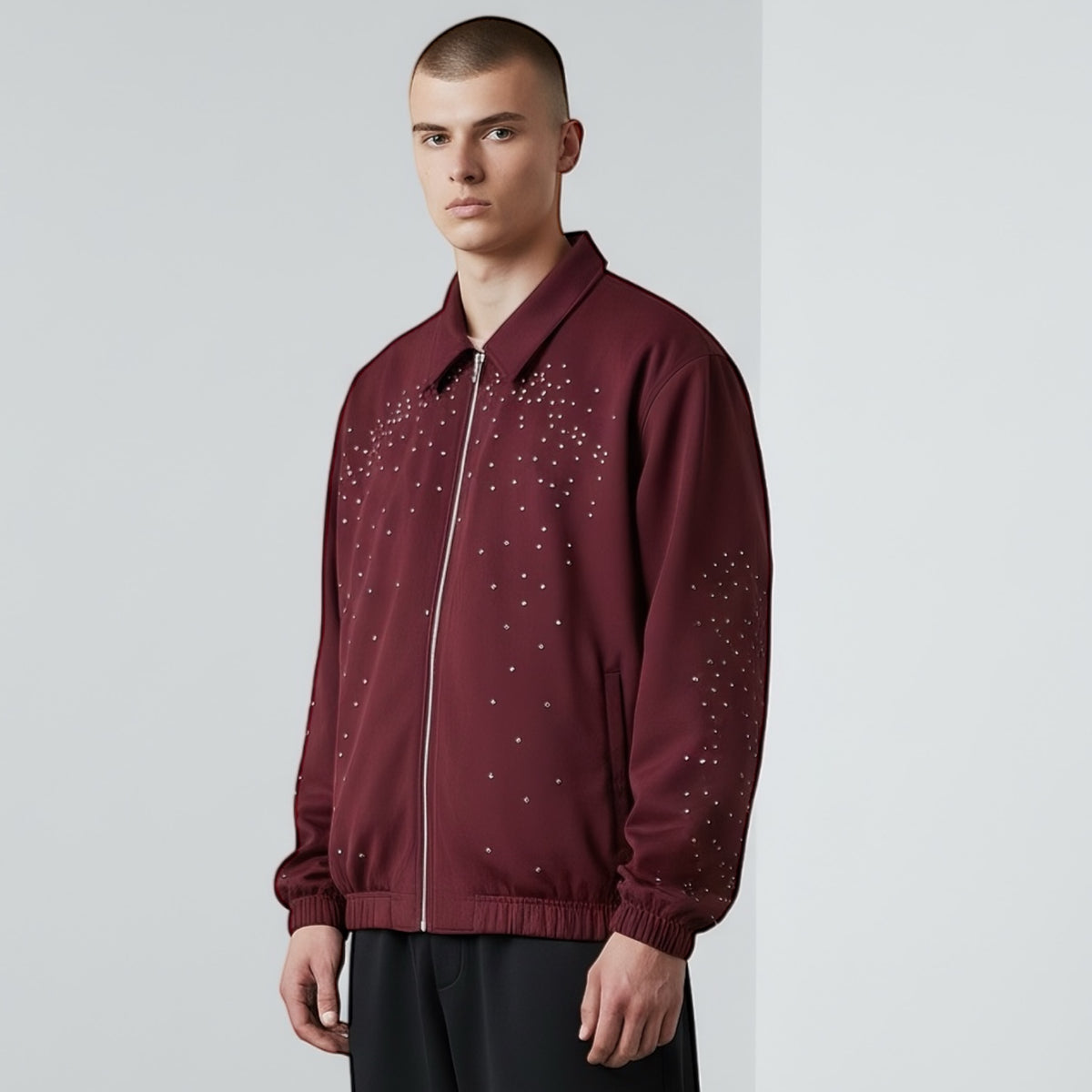 Maroon Stardust Zipper