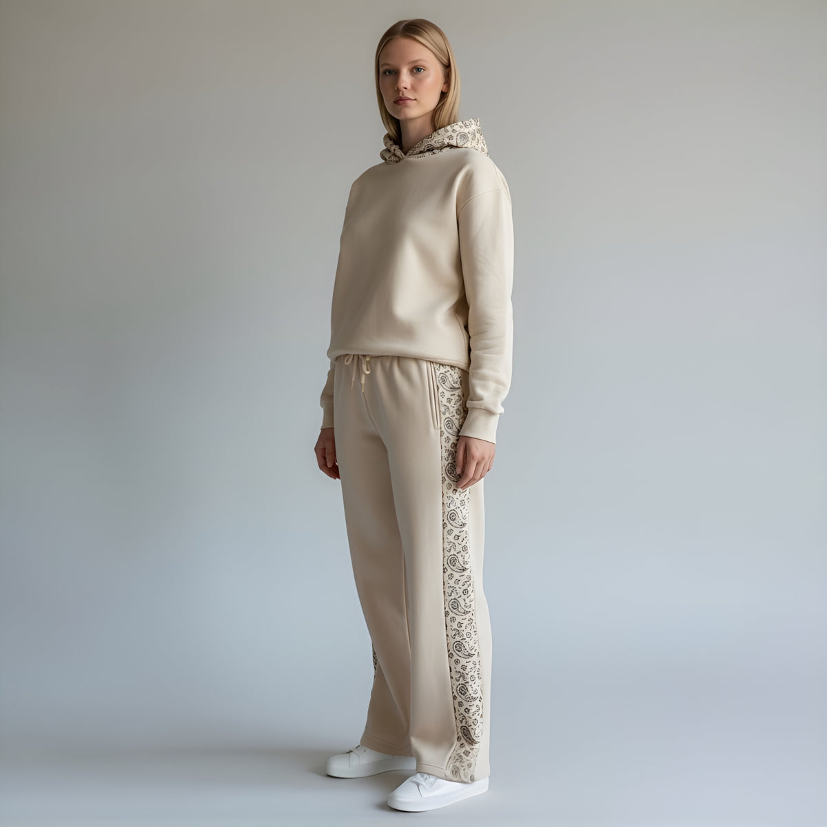 Beige Verge Panel Tracksuit