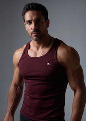Maroon Cotton Rib Tank Top