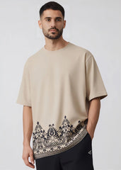 Beige Void Oversized Tee