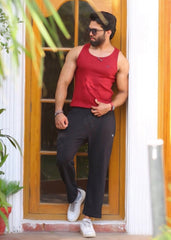 Maroon Cotton Rib Tank Top