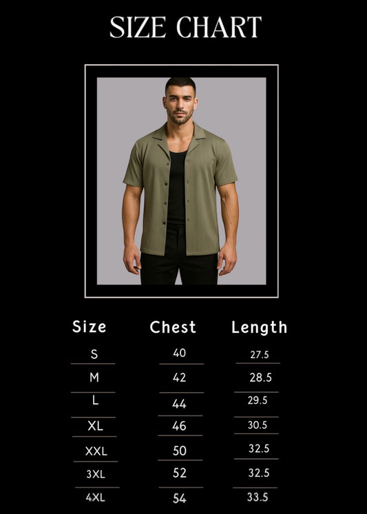 Olive Textured Cuban Shirt