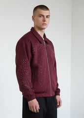 Maroon Stardust Varsity Jacket