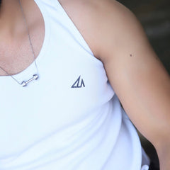 White Cotton Rib Tank 2/2