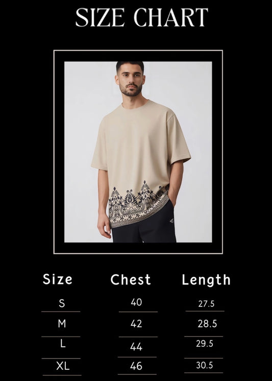Beige Void Oversized Tee