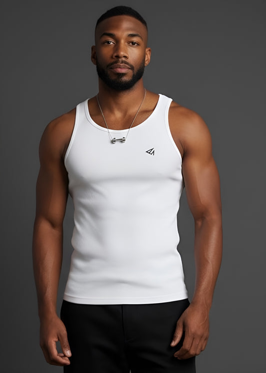 White Cotton Rib Tank
