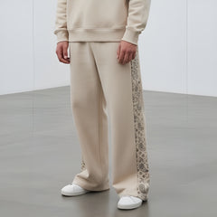 Beige Verge Panel Trouser