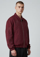 Maroon Stardust Varsity Jacket