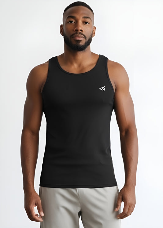 Black Cotton Rib Tank