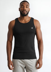 Black Cotton Rib Tank