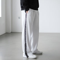 White Tribal Stripe Loose Fit Trouser