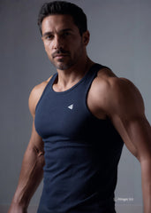 Navy Blue Cotton Rib Tank