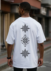 White Aztec Box-Fit Tee
