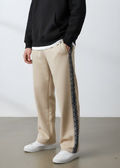 Beige Tribal Stripe Loose Fit Trouser