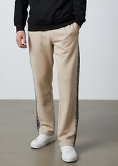 Beige Tribal Stripe Loose Fit Trouser