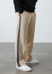 Beige Tribal Stripe Loose Fit Trouser