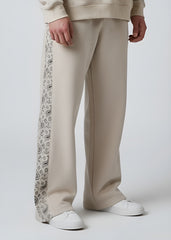 Beige Verge Panel Trouser