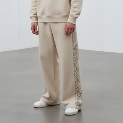 Beige Verge Panel Trouser