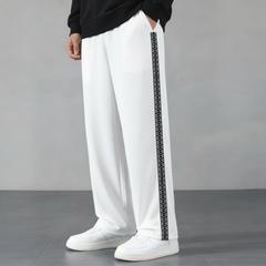 White Tribal Stripe Loose Fit Trouser