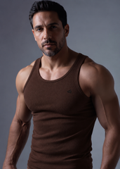 Brown Cotton Rib Tank